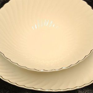PLATINUM SWIRL - Serving Bowl & Platter Set